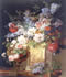 Van Spaendonck : Panier et vase de fleurs